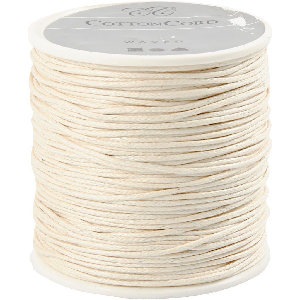 Creativ company katoenkoord, dikte 1 mm, off-white, 40 m 1 rol