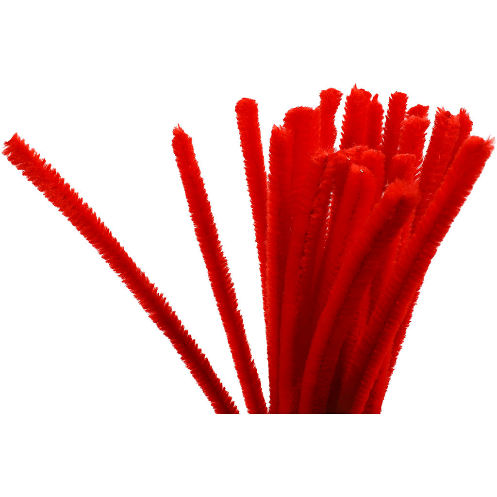 Creativ company chenilledraad rood 30cm, 25st.