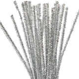 Chenille Zilver 30cm, 50st.
