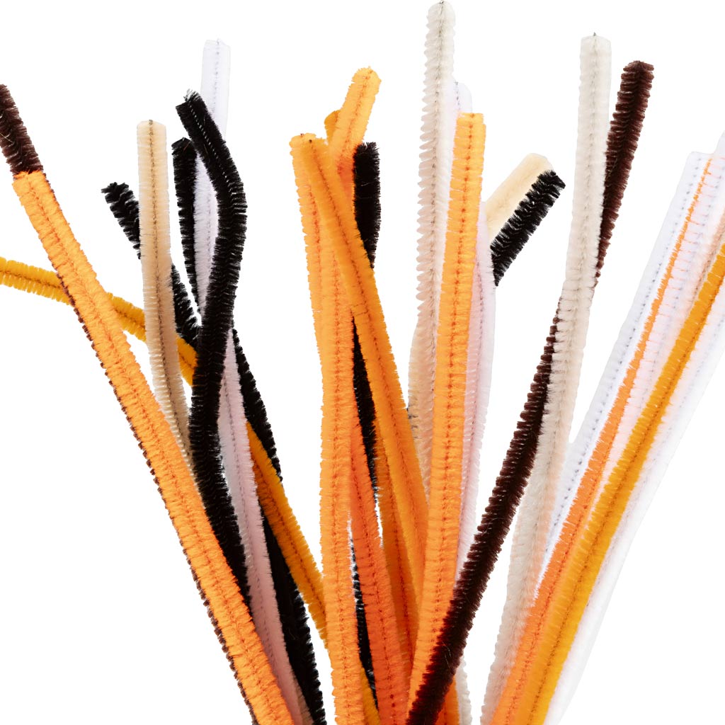 Creativ company chenille, l: 30 cm, dikte 6 mm, halloween kleuren, 25 div 1 doos