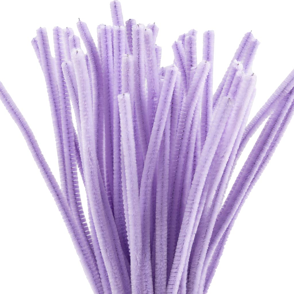 Creativ company chenille, l: 30 cm, dikte 6 mm, paars, 50 stuk 1 doos