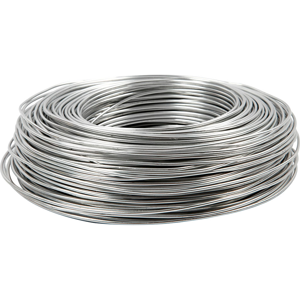 Creativ company alu draad, rond, dikte 2 mm, zilver, 100 m 1 rol
