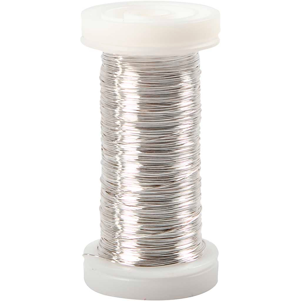 Creativ company verzilverd draad, dikte 0,3 mm, verzilverd, 50 gr, 100 m 1 rol