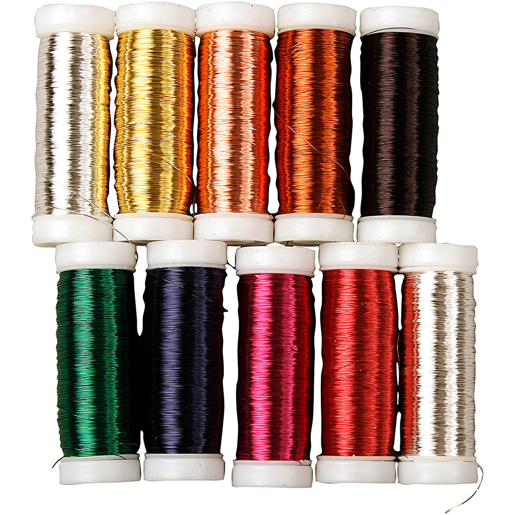 Creativ company metaaldraad, dikte 0,18 mm, ca. 10x125 m, 10x50 gr 1 doos