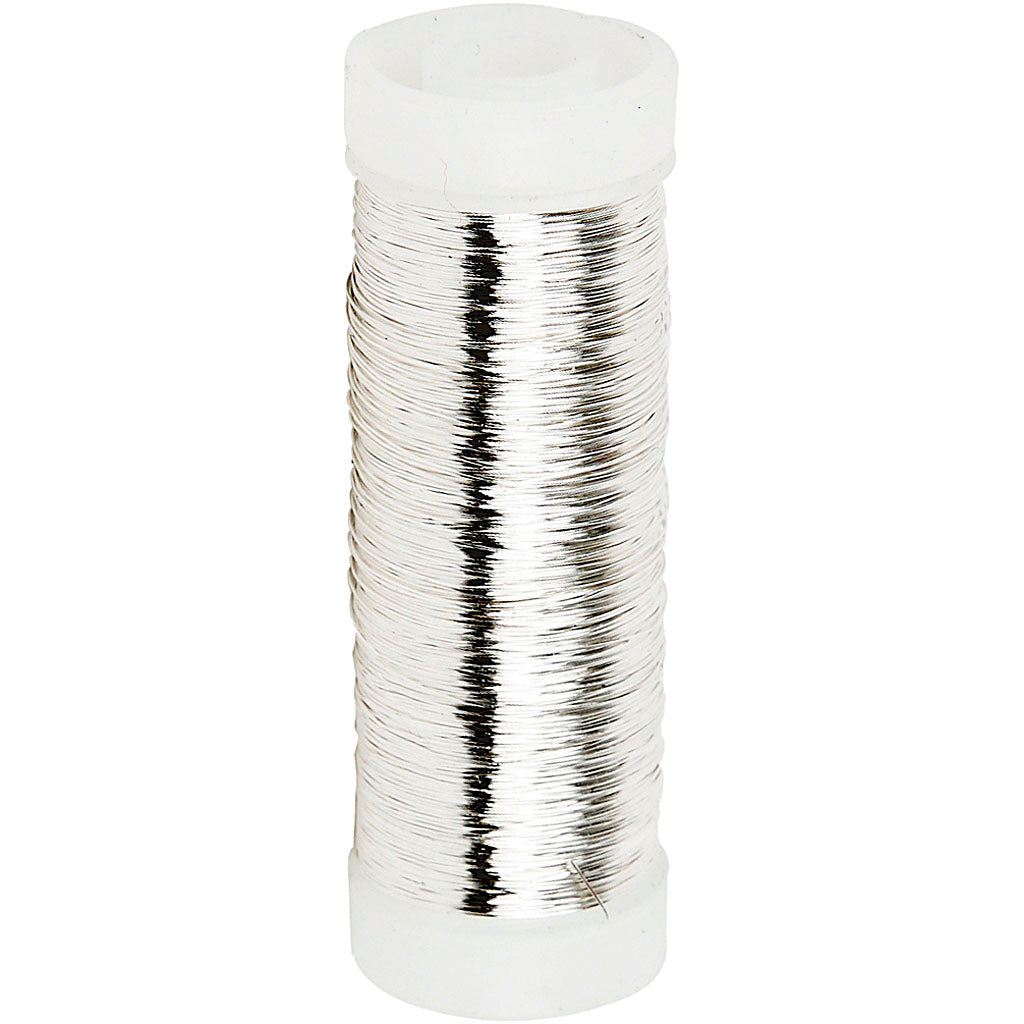 Creativ company verzilverd draad, dikte 0,2 mm, verzilverd, 50 gr, 110 m 1 rol