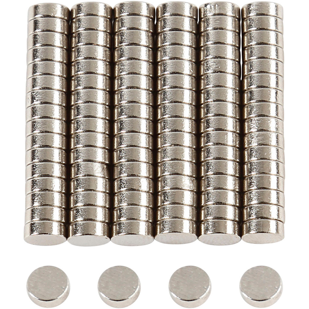 Creatief bedrijf krachtige magneten ”ndfeb” , d 5 mm, dikte 2 mm, 100 stuk 1 doos