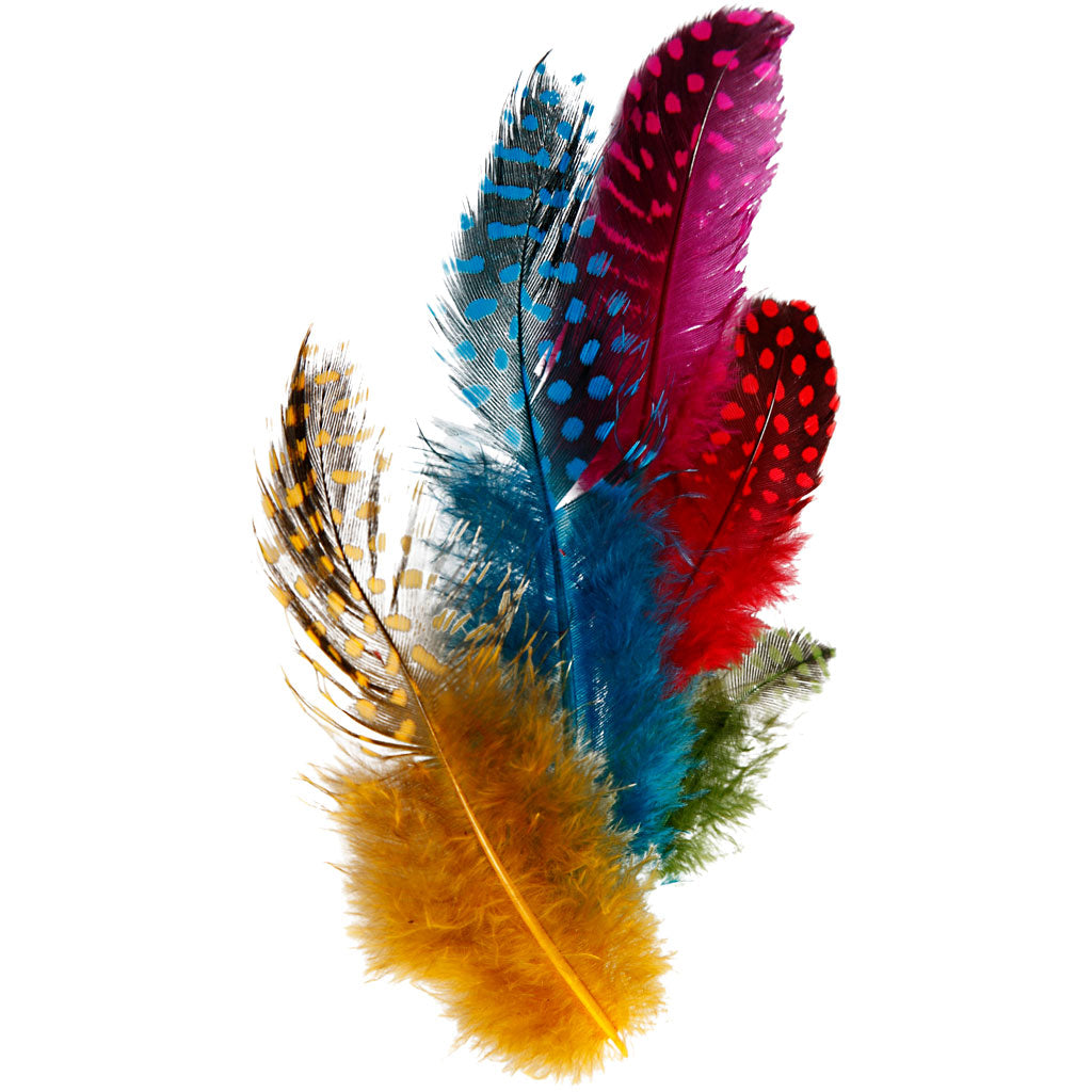Creativ company veren van parelhoen, ca. 100 stuk, diverse kleuren, 3 gr 1 doos