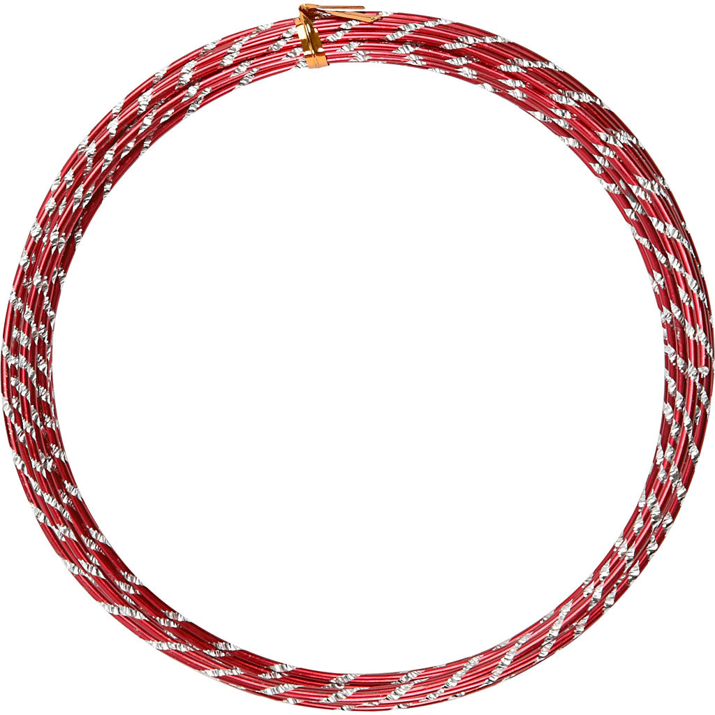 Creativ company alu draad, diamond-cut, dikte 2 mm, rood, 7 m 1 rol