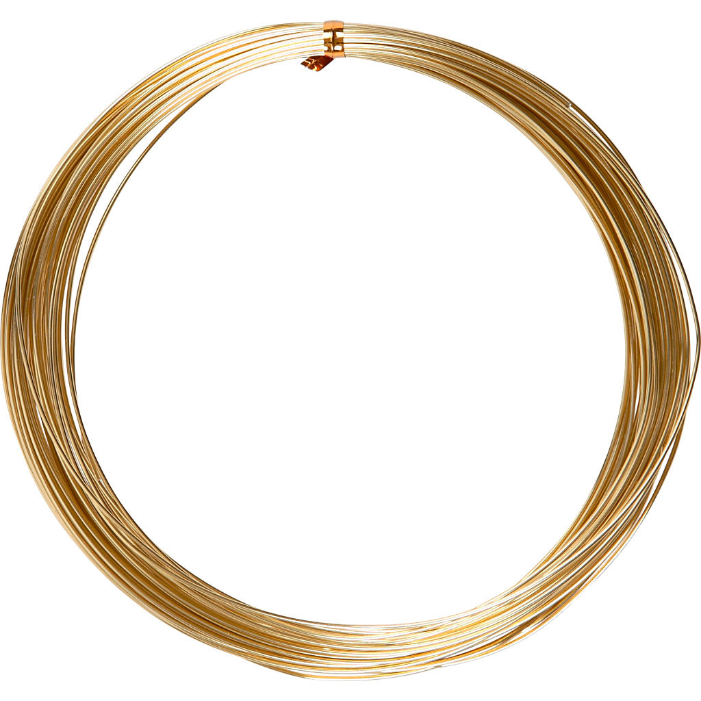 Creativ company alu draad, rond, dikte 1 mm, goud, 16 m 1 rol