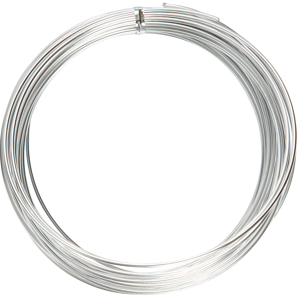Creativ company alu draad, rond, dikte 2 mm, zilver, 10 m 1 rol