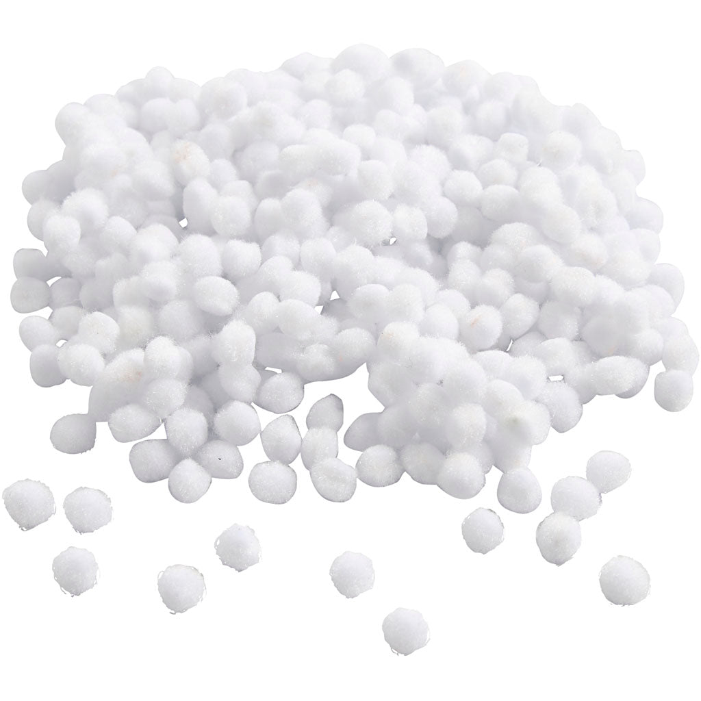 Creativ company pom-poms, d 5 mm, wit, 550 stuk 1 doos