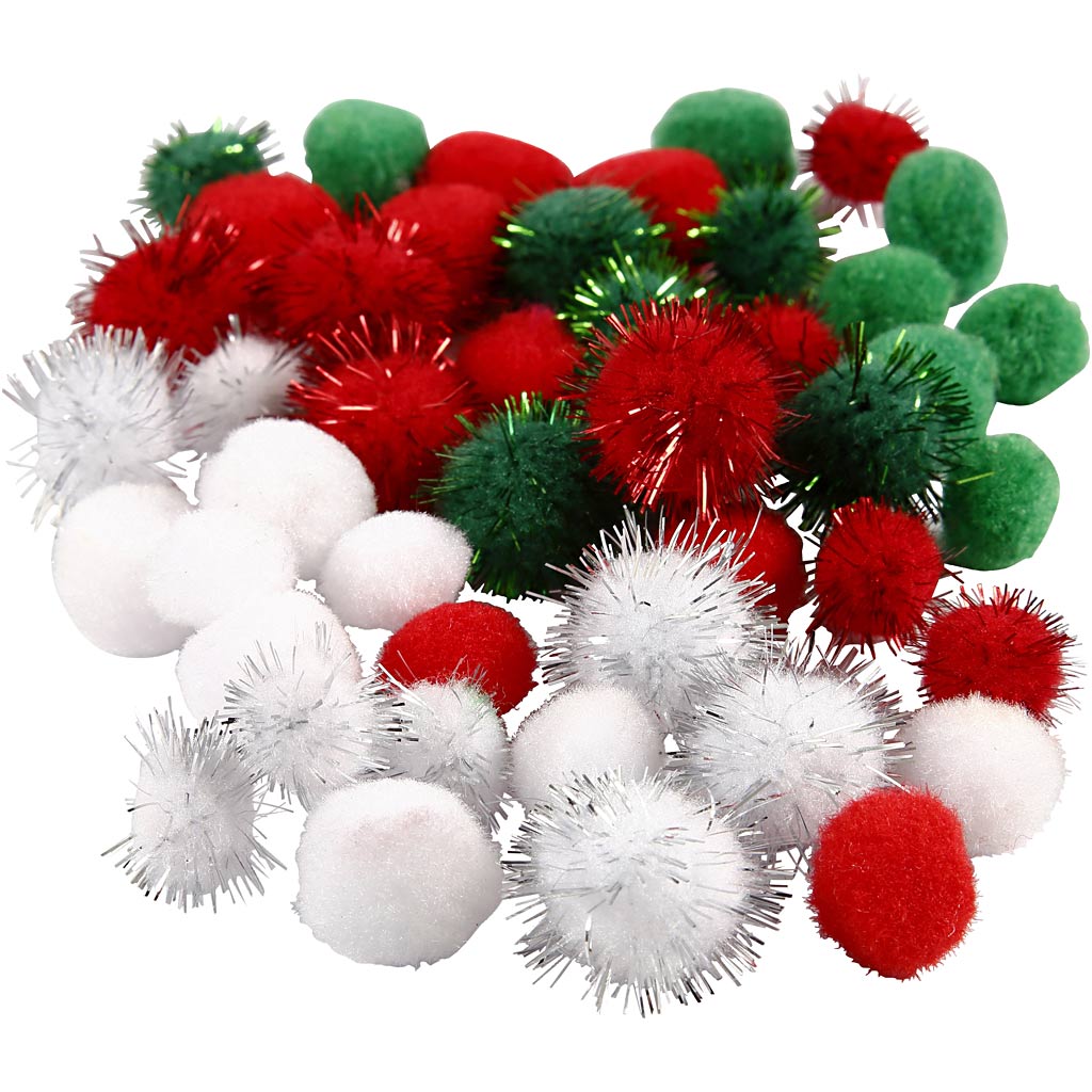 Pompoms Kerst, 48st.