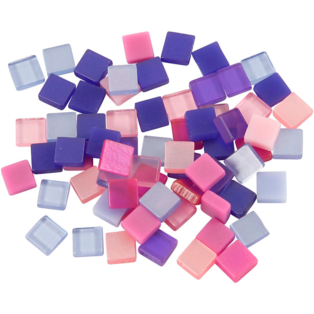 Creativ company mini mozaiek, afm 5x5 mm, dikte 2 mm, paars donkerpaars, 25 gr 1 doos