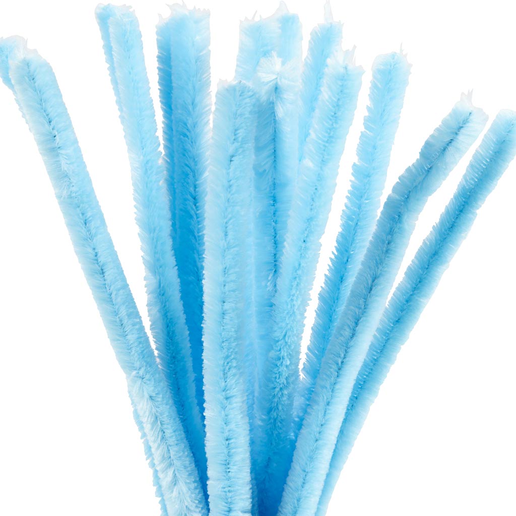 Creativ company chenille, l: 30 cm, dikte 15 mm, blauw, 15 stuk 1 doos