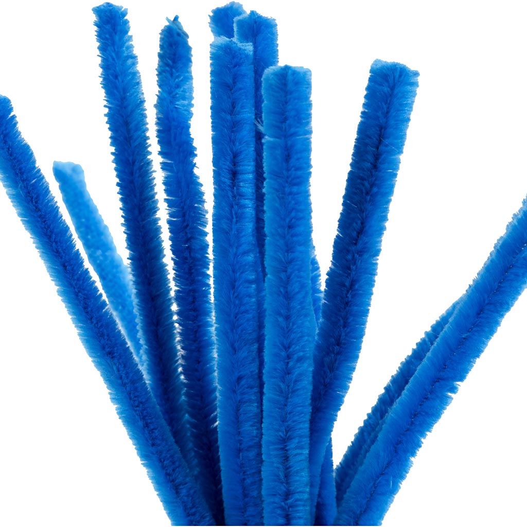 Creativ company chenille, l: 30 cm, dikte 15 mm, donkerblauw, 15 stuk 1 doos