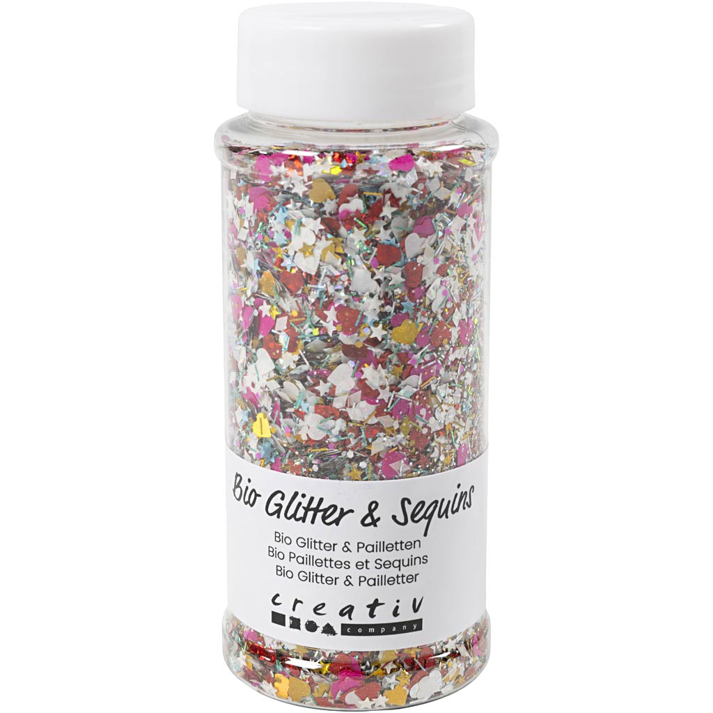 Creativ company bio sparkles sequins, diverse kleuren, 140 ml 1 doosje