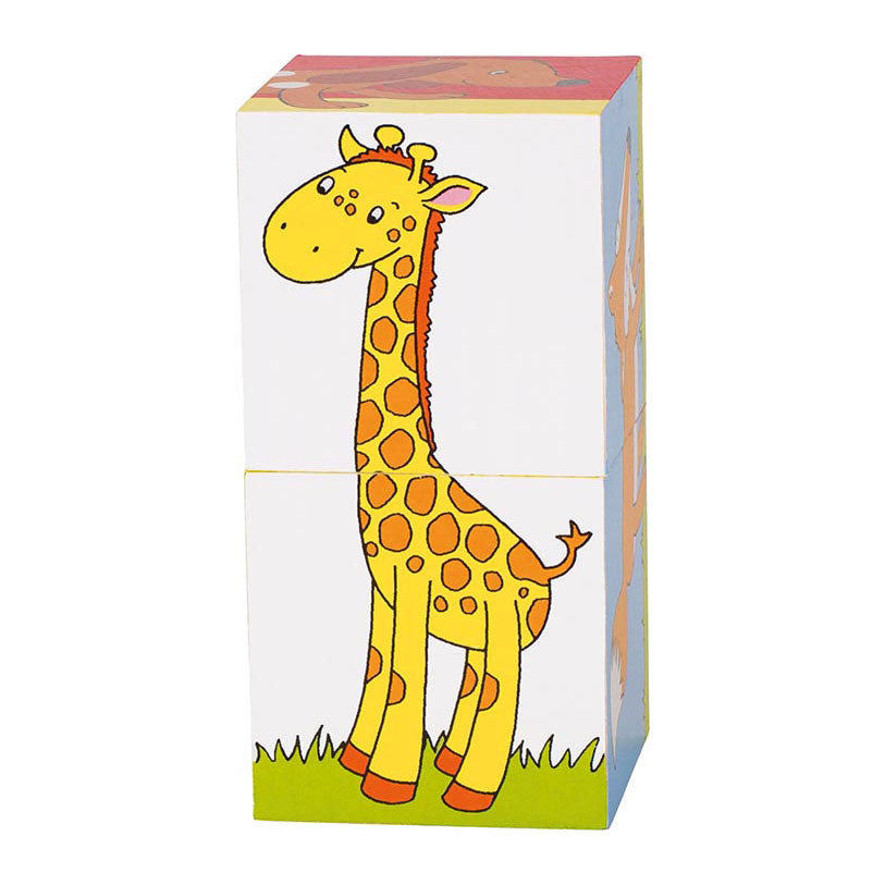 Goki houten blokpuzzel dieren, 2st.