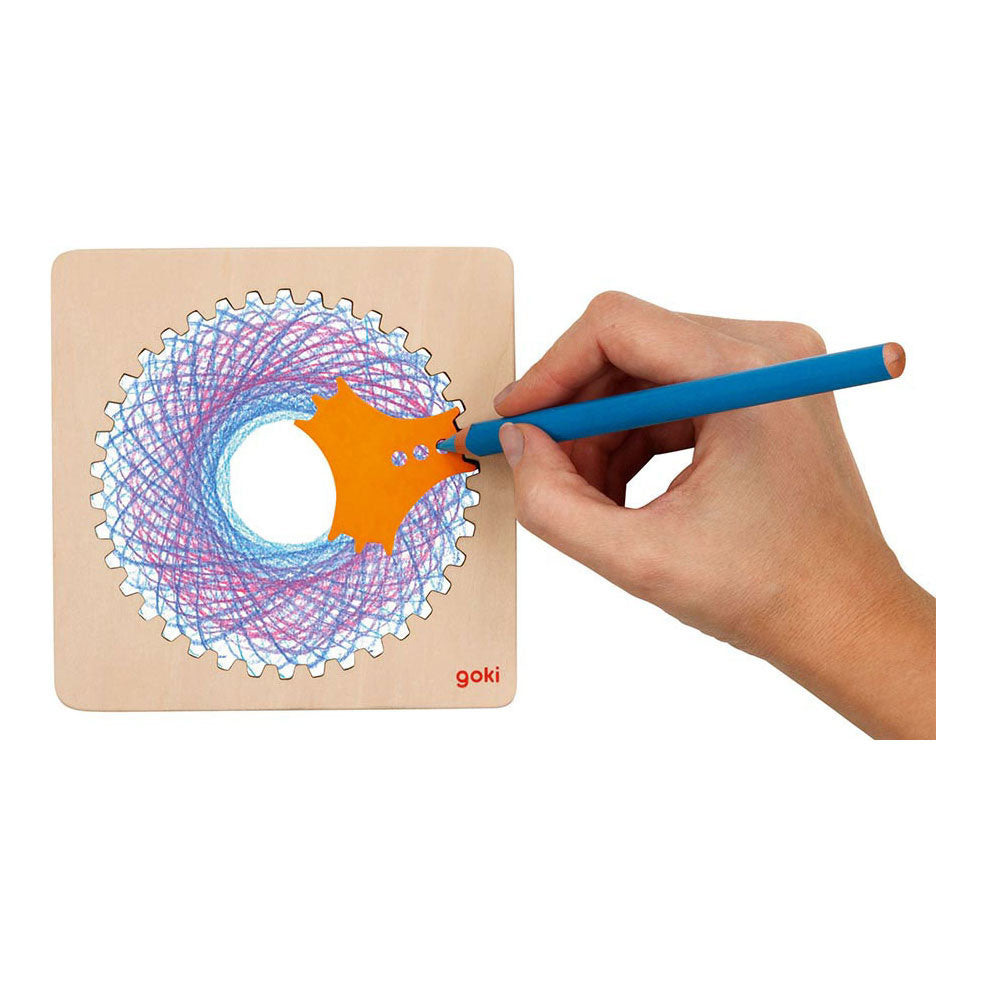 Goki houten spirograaf tekenset, 6dlg.