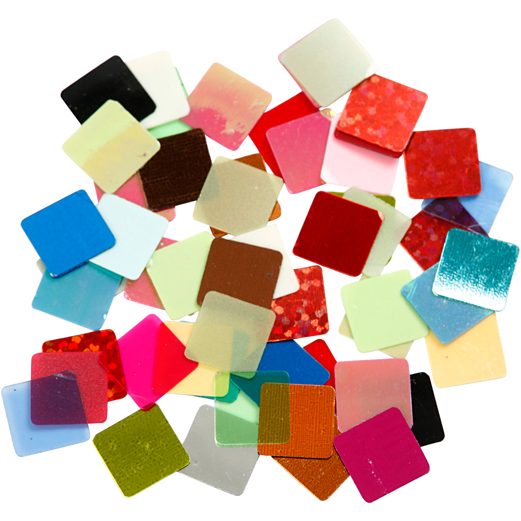 Creativ company folie mozaiektegels, afm 10x10 mm, ca. 6875 stuk, diverse kleuren, 250 gr 1 doos