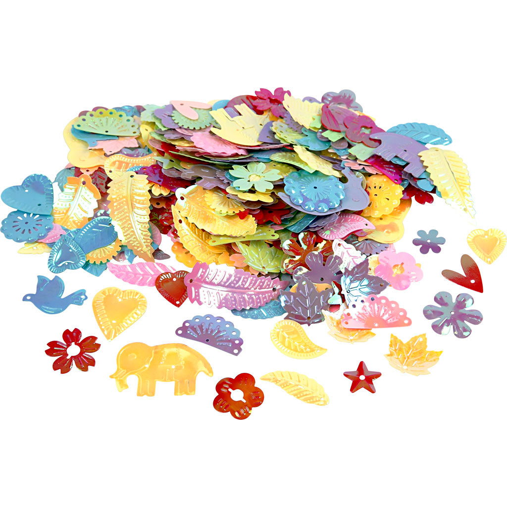 Creativ company pailletten, afm 15-45 mm, parelmoer kleuren, 400 gr 1 doos