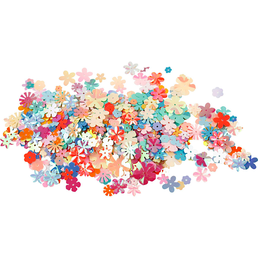 Creativ company pailletten, afm 6-20 mm, ca. 390 stuk, pastelkleuren, 10 gr 1 doos