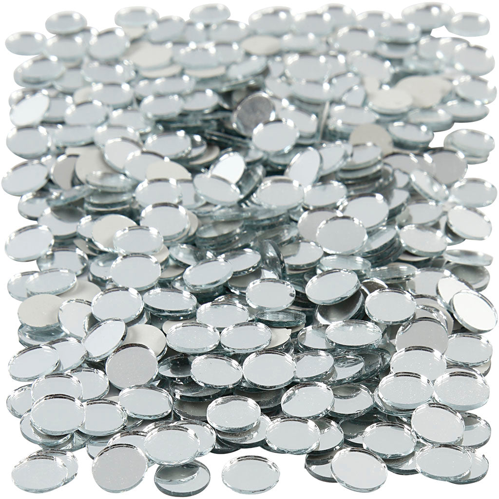 Creativ company spiegel mozaiek tegels, rond, d 10 mm, dikte 2 mm, 500 stuk 1 doos