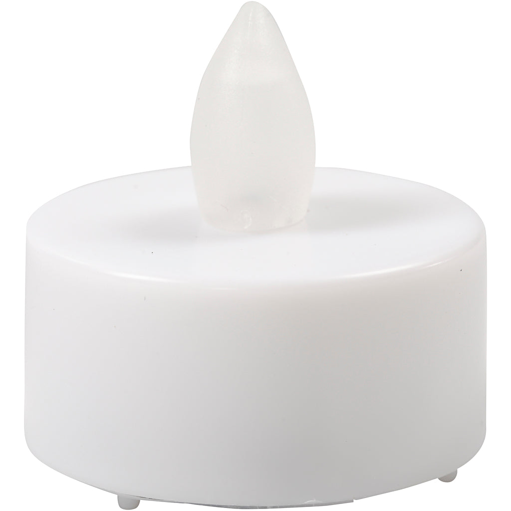 Creativ company led waxinelichten, h: 35 mm, d 38 mm, wit, 24 stuk 1 doos