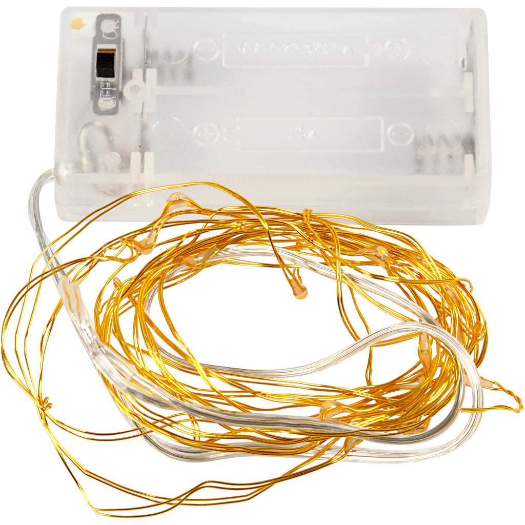 Creativ company led slinger met lampjes, l: 3,15 m, goud, 1 stuk