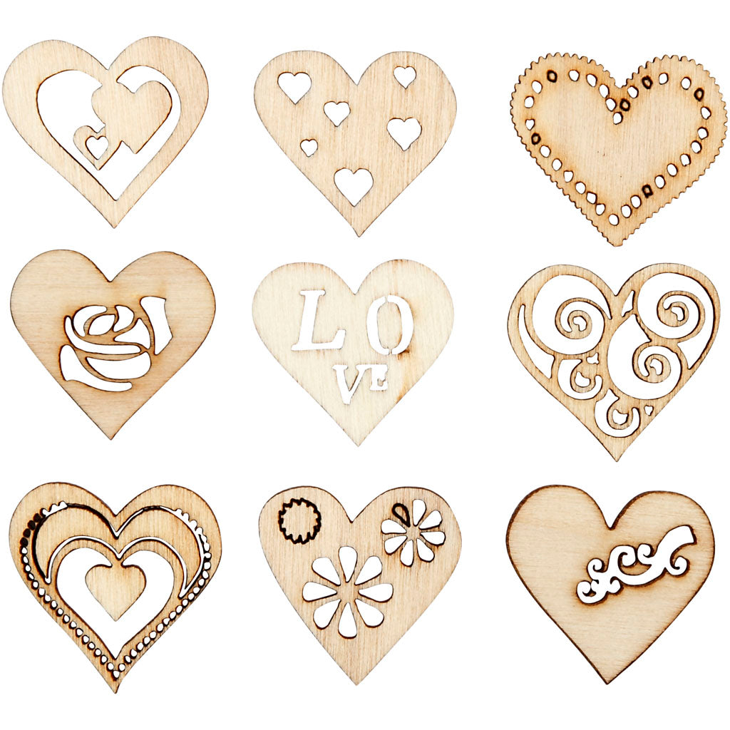 Creativ company houtdecoratie, liefde, afm 28 mm, 45 stuk 1 doos