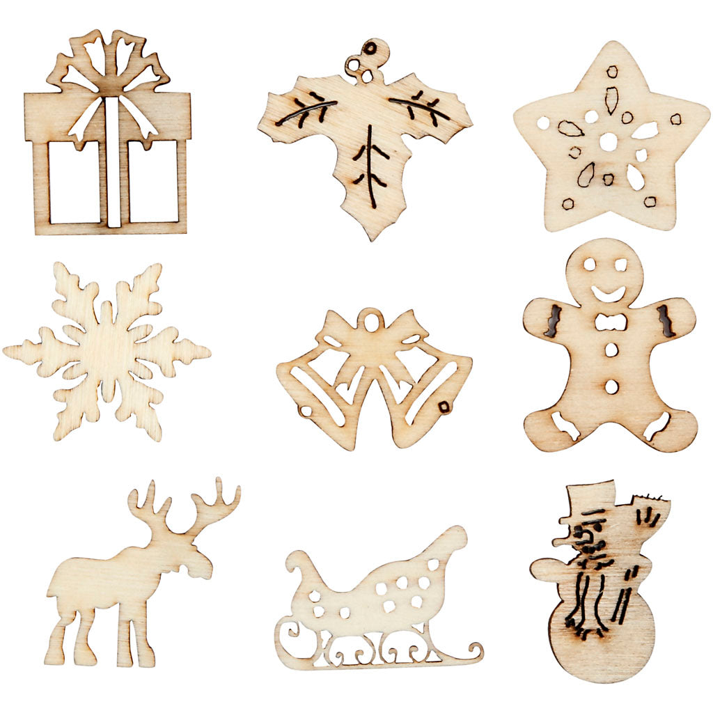 Creativ company hout decoratie, kerstmis, afm 28 mm, 45 stuk 1 doos