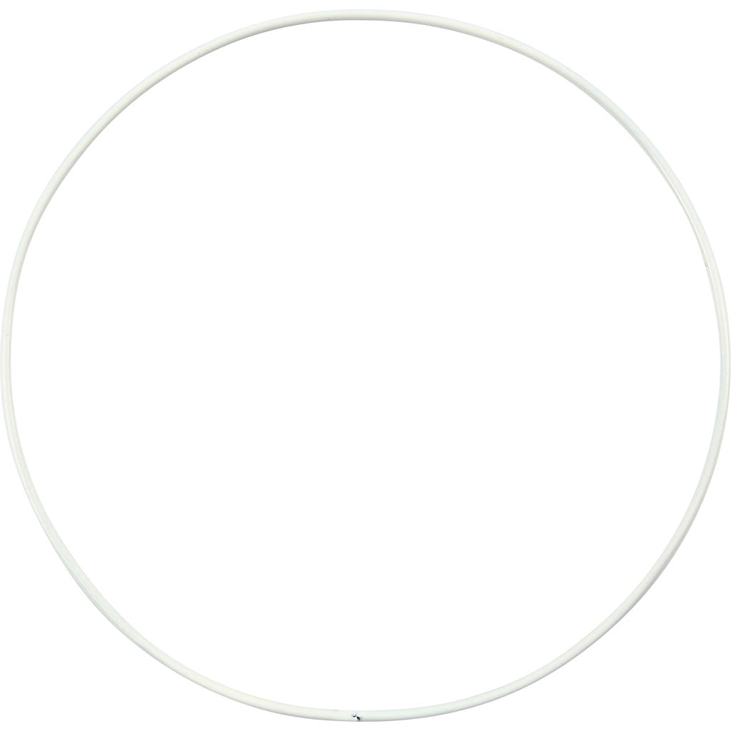 Creativ company metalen draadring, d 15 cm, dikte 2 mm, wit, 10 stuk 1 doos