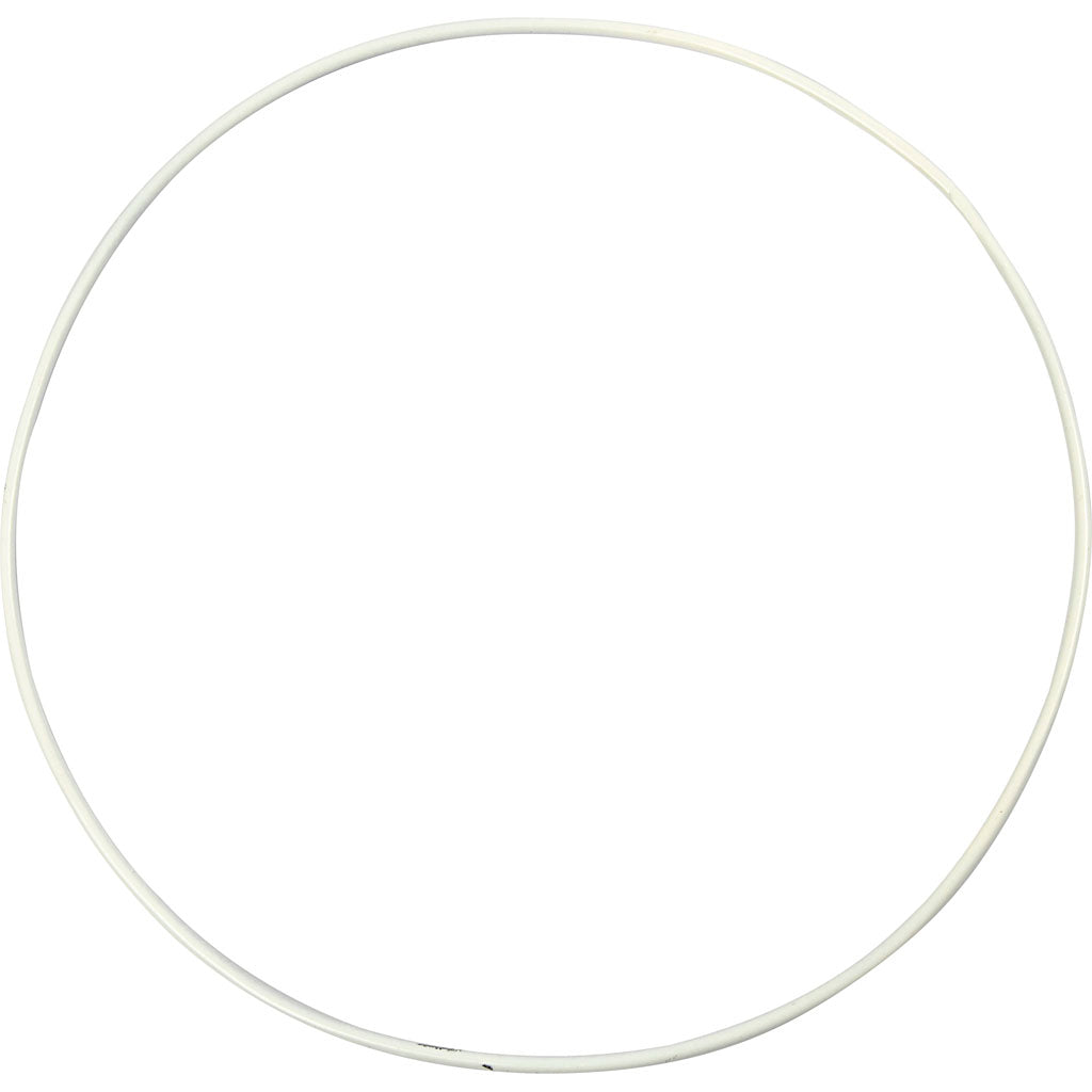 Creativ company metalen draadring, d 20 cm, dikte 3 mm, wit, 5 stuk 1 doos