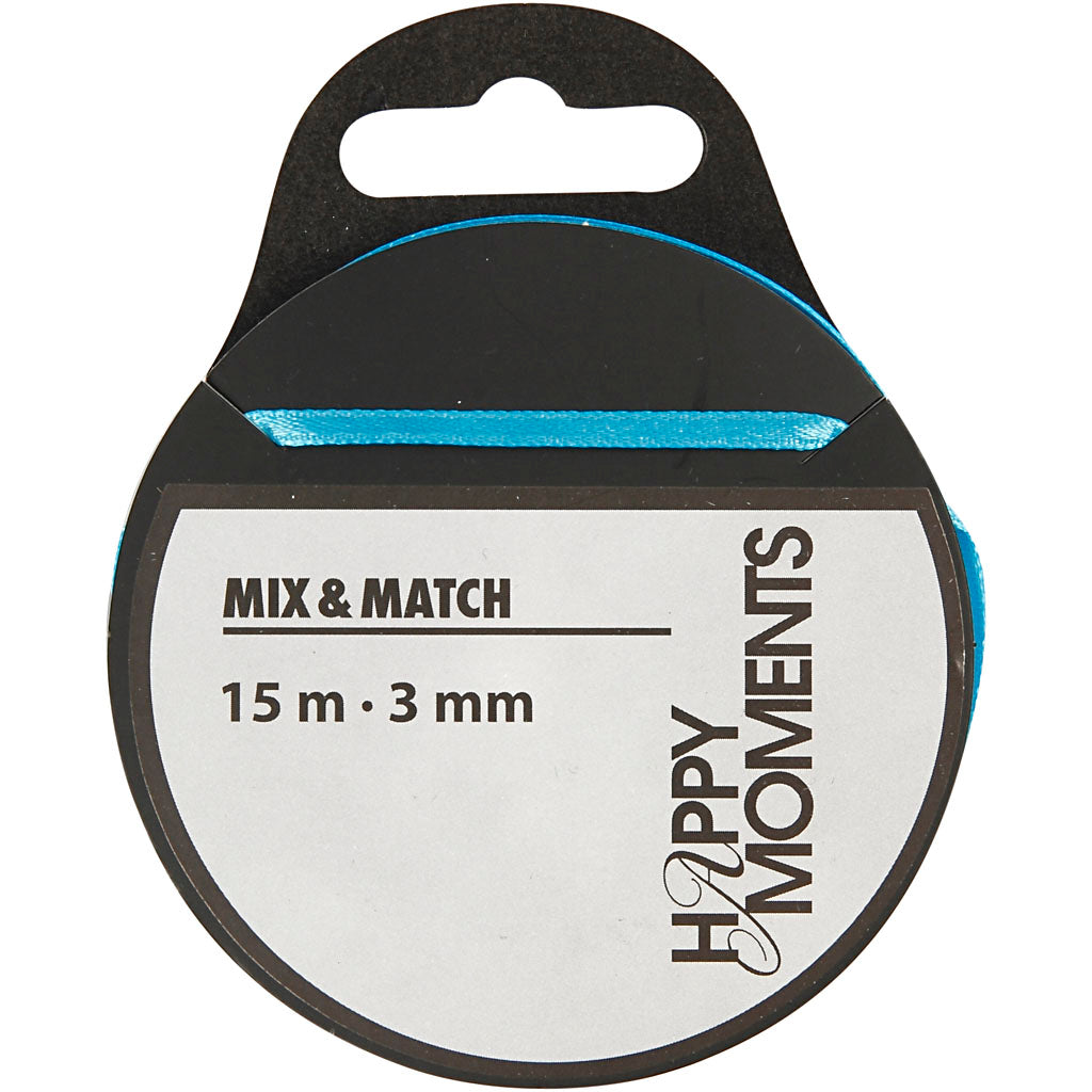 Creativ company satijnlint, b: 3 mm, lichtblauw, 15 m 1 rol