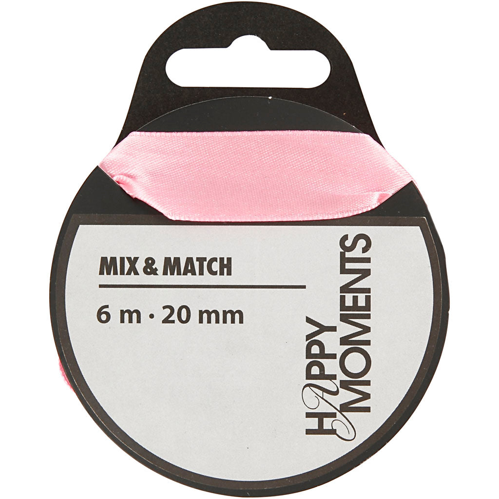 Creativ company satijnlint, b: 20 mm, lichtrood, 6 m 1 rol