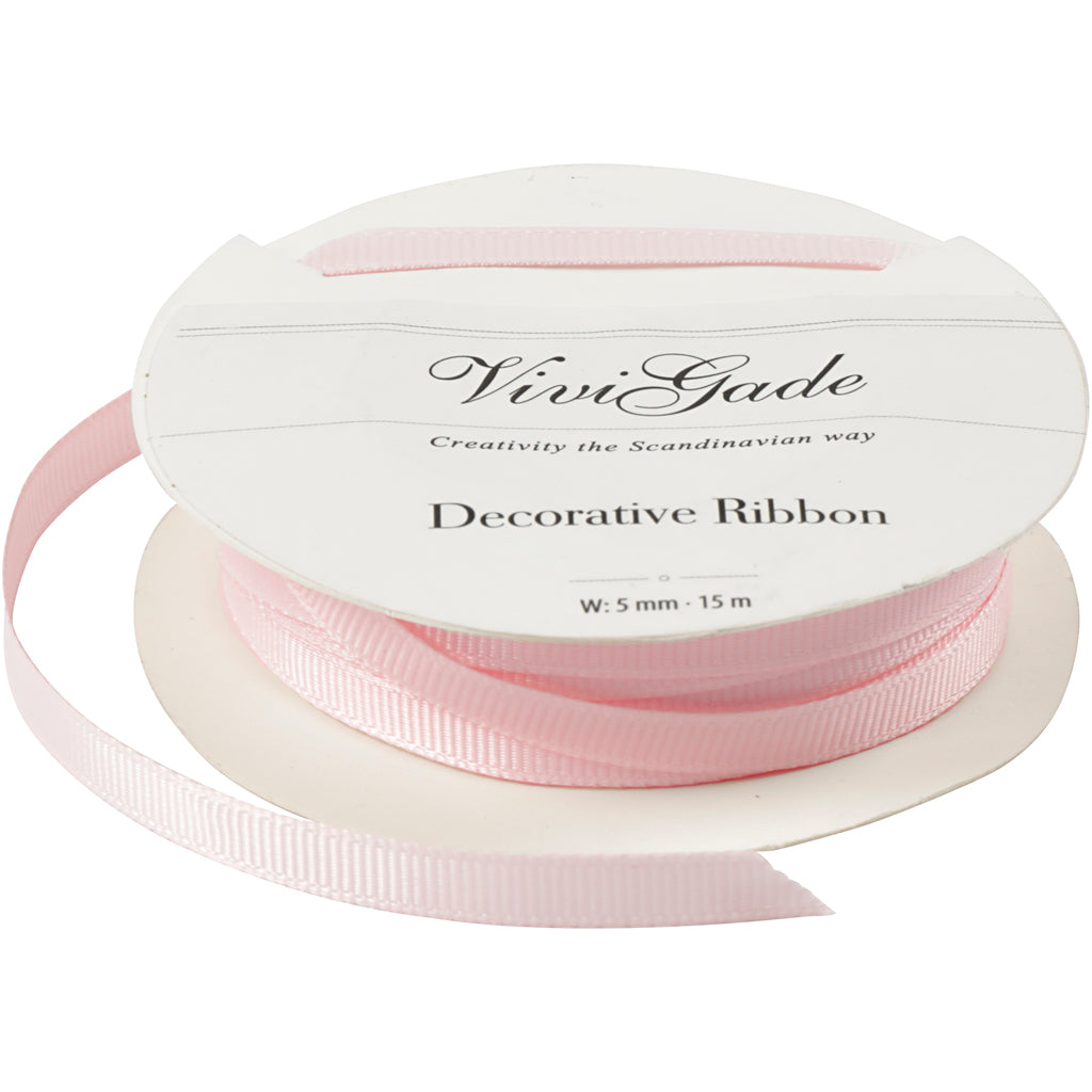 Creativ company decoratie lint, b: 6 mm, lichtrood, 15 m 1 rol