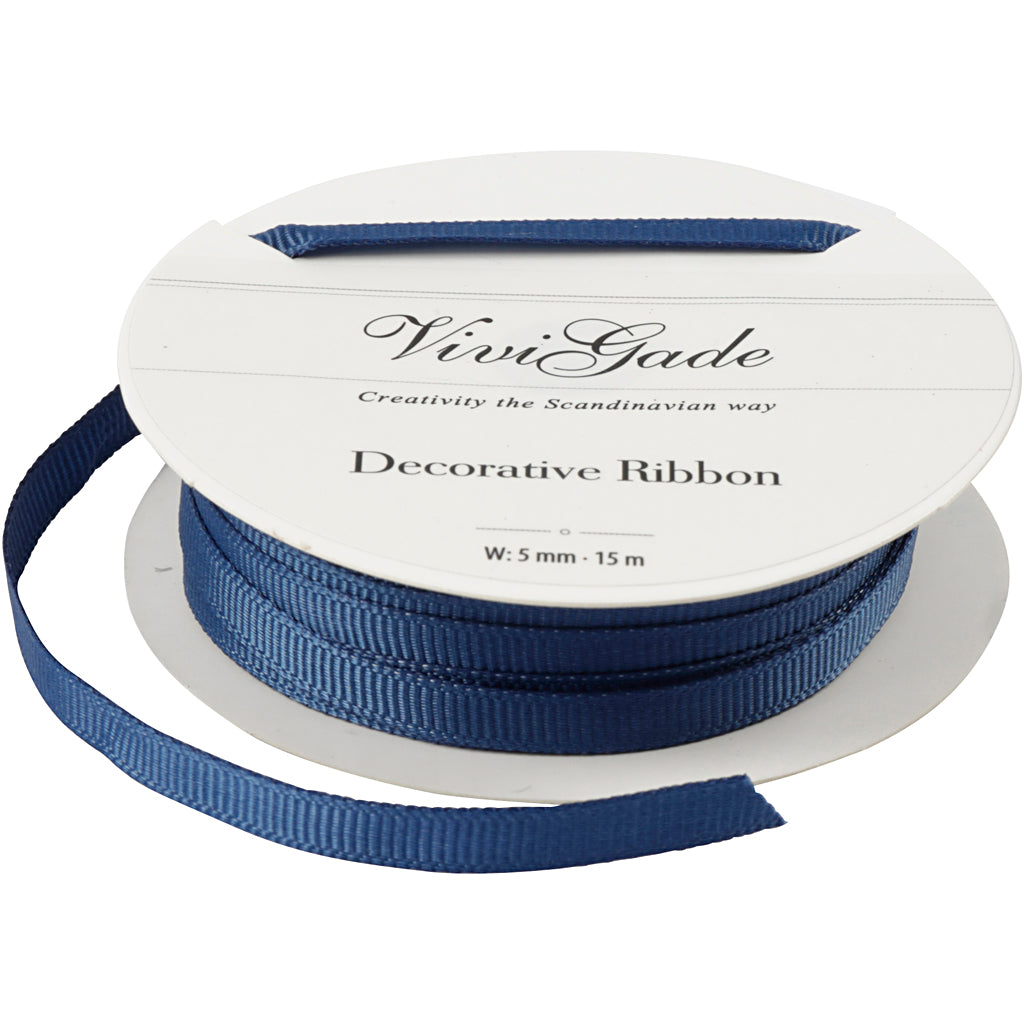 Creativ company decoratie lint, b: 6 mm, blauw, 15 m 1 rol