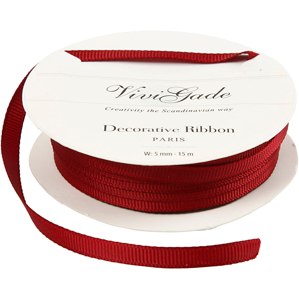 Creativ company decoratie lint, b: 6 mm, rood, 15 m 1 rol