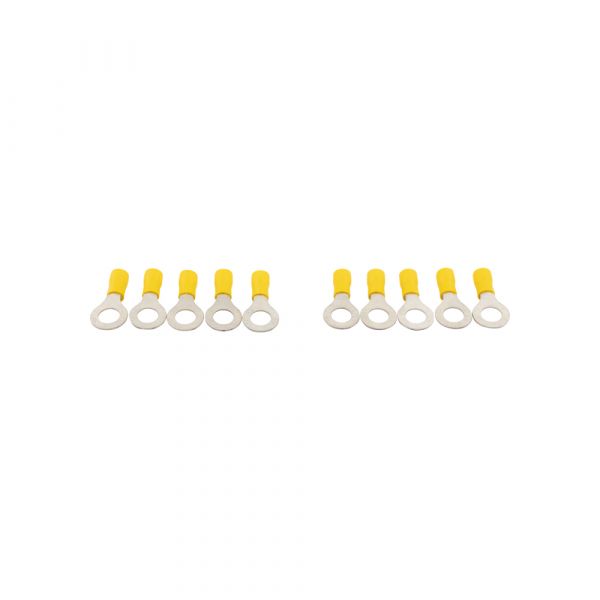 Kabelschoen GEEL oog, 10 stuks.