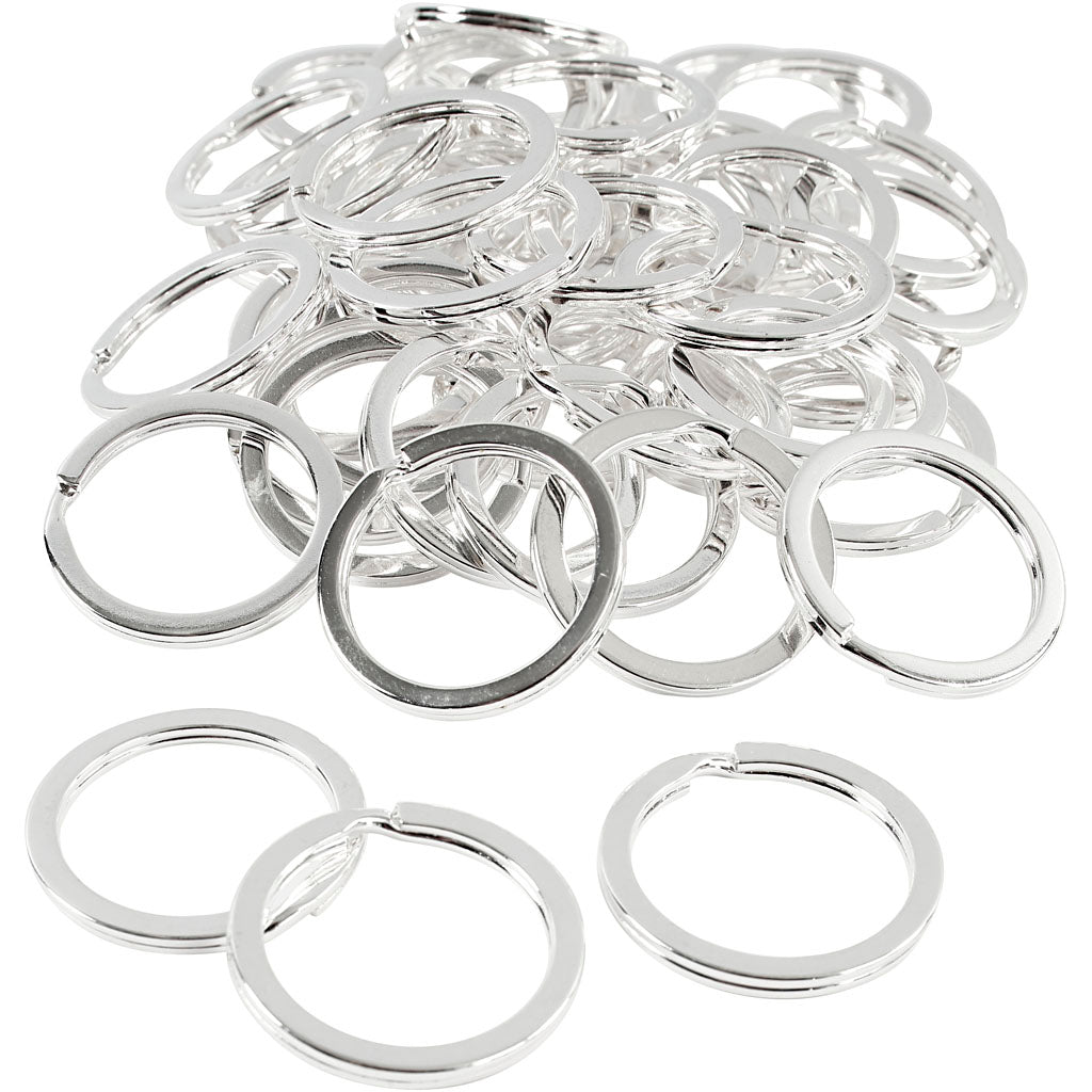 Creativ company sleutelring, d 28 mm, verzilverd, 50 stuk 1 doos