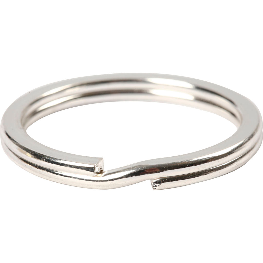 Creativ company sleutelring, d 28 mm, verzilverd, 4 stuk 1 doos