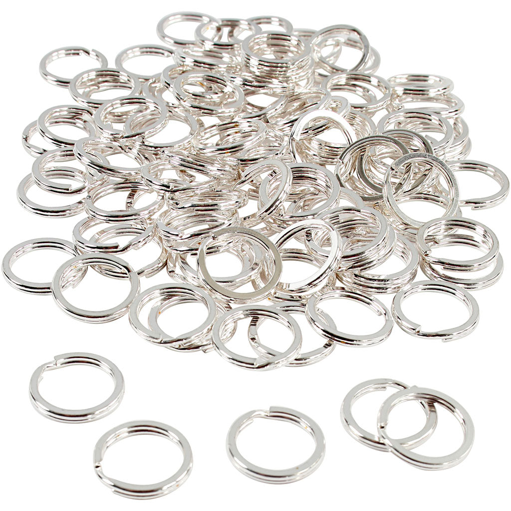 Vivi gade splitring, d 15 mm, verzilverd, 100 stuk 1 doos