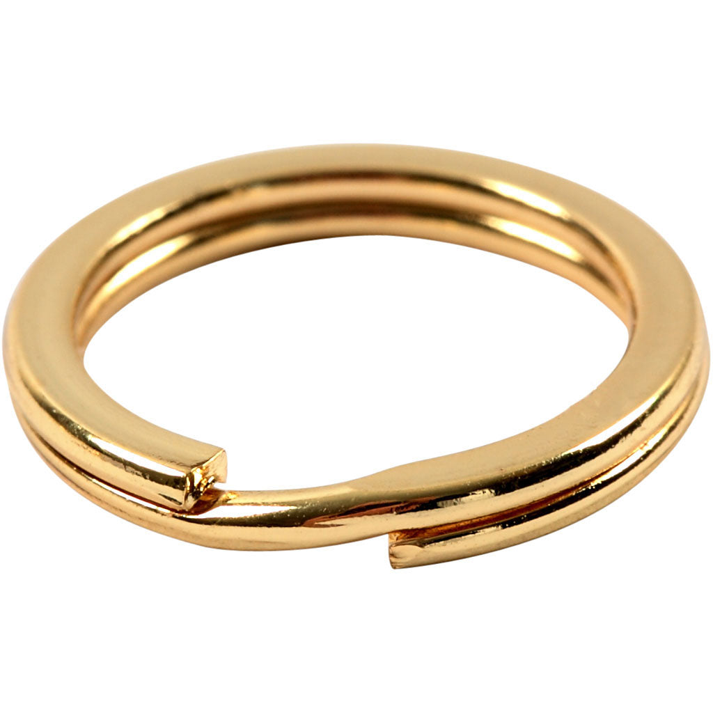 Vivi gade splitring, d 15 mm, verguld, 15 stuk 1 doos