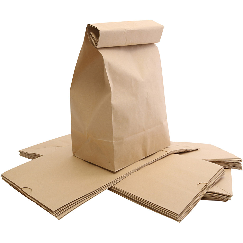 Creativ company papieren zakken, afm 15x25x43 cm, bruin, 50 stuk 1 doos