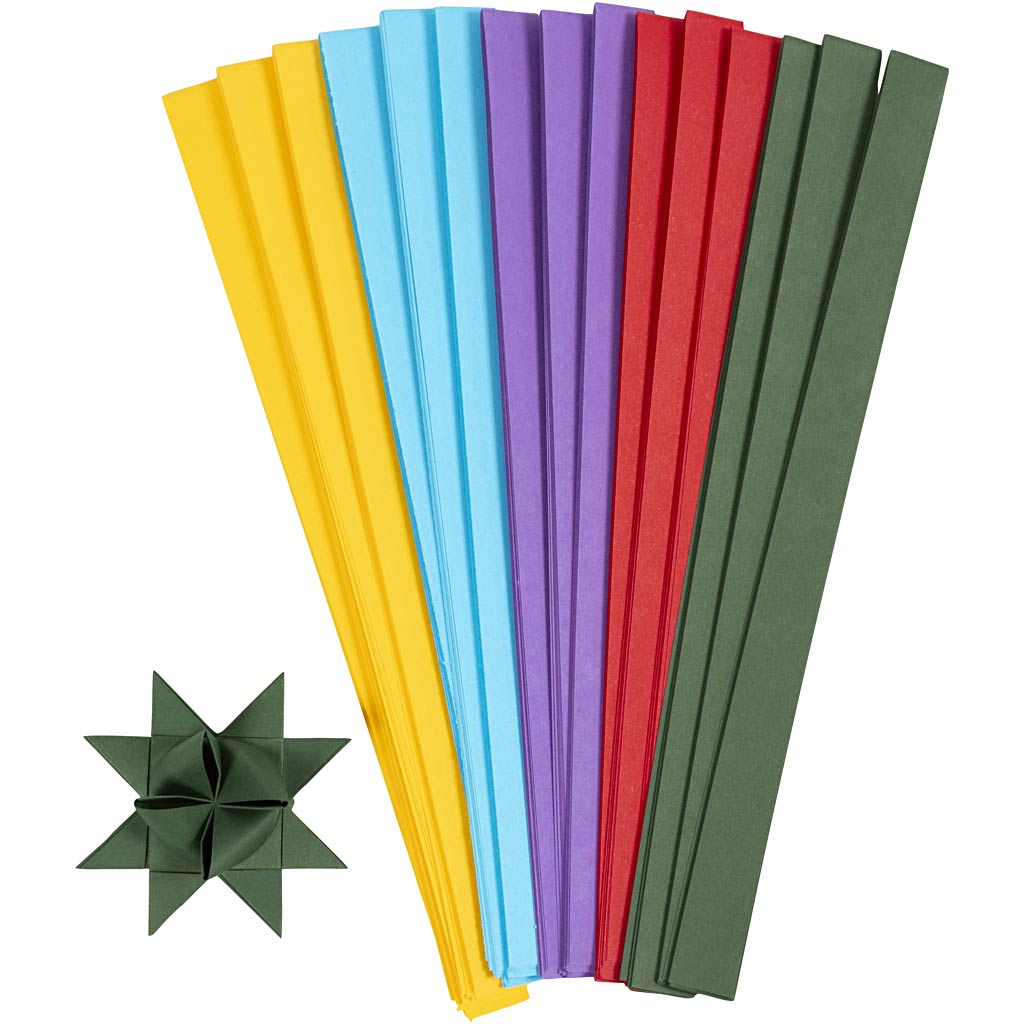 Creativ company vlechtstroken, l: 45 cm, d 6,5 cm, b: 15 mm, diverse kleuren, 500 stuk 1 doos