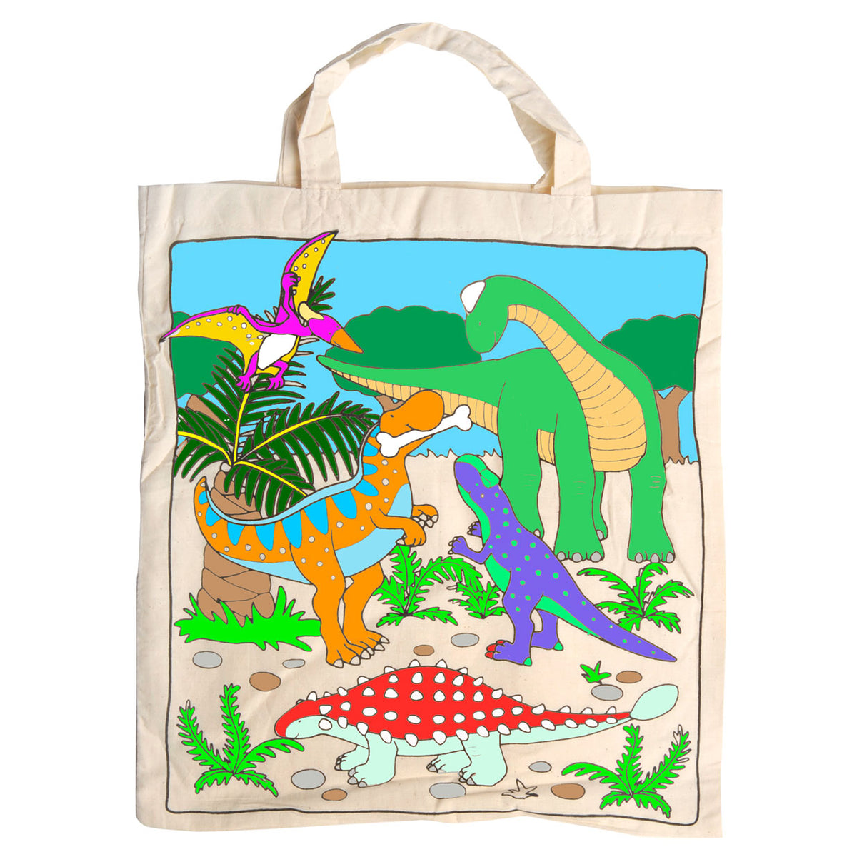Goki katoenen tas - dinosaurus