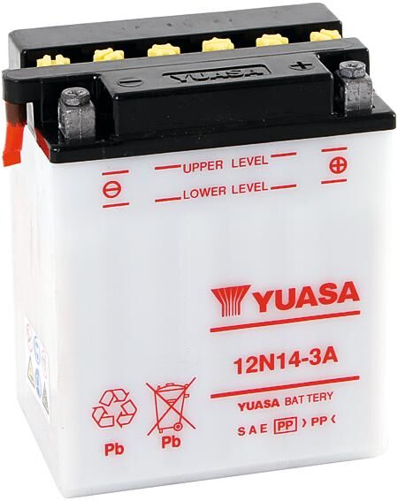 Yuasa batterij 12n14-3a . battery 12n14-3a standard without sp