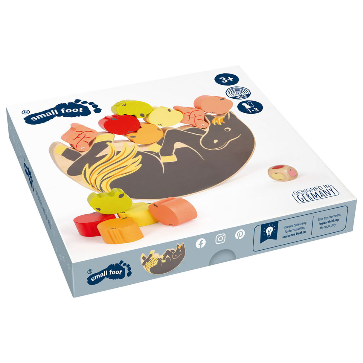 Small foot - houten balansspel paard,7dlg.