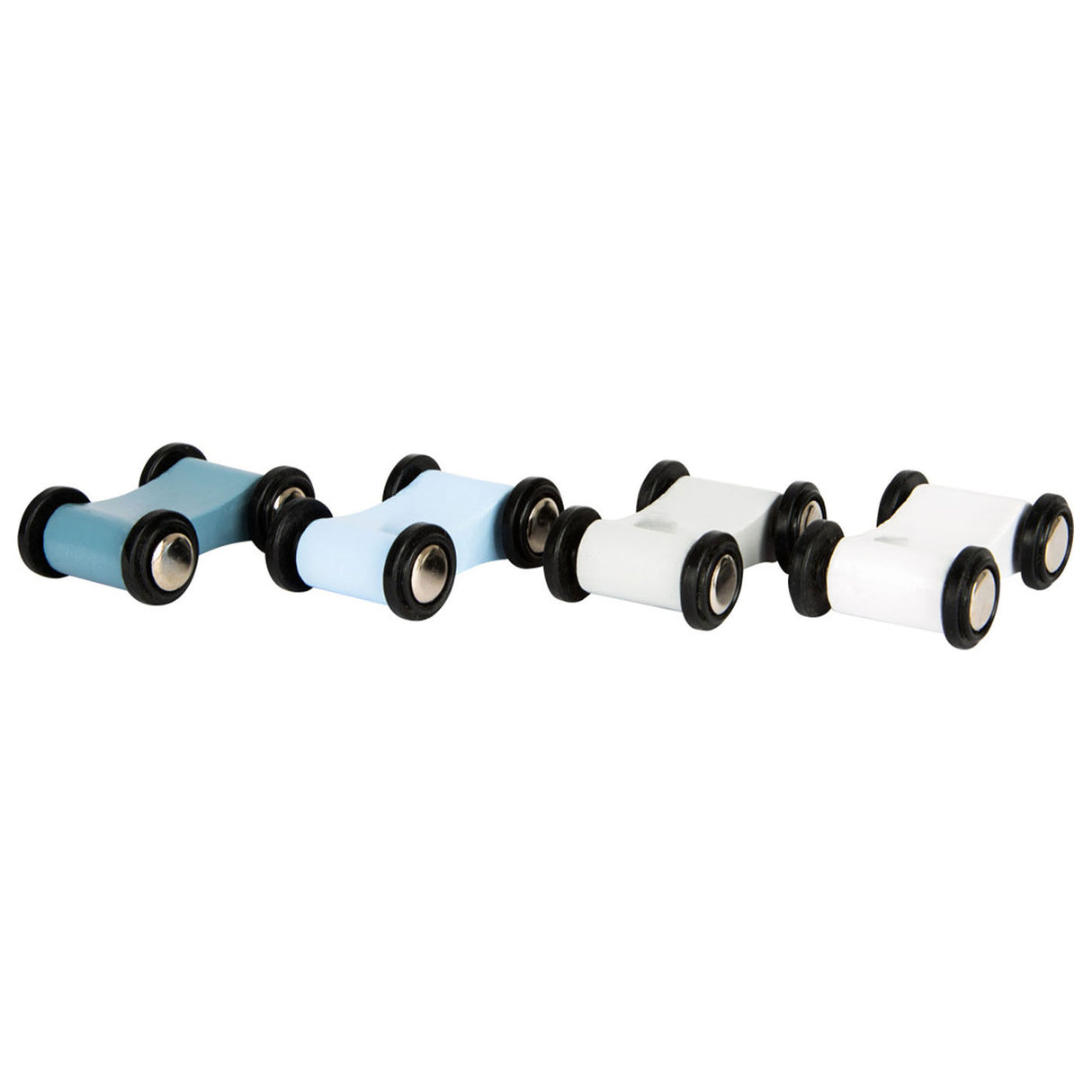 Small foot - houten autobaan blauw met 4 auto's