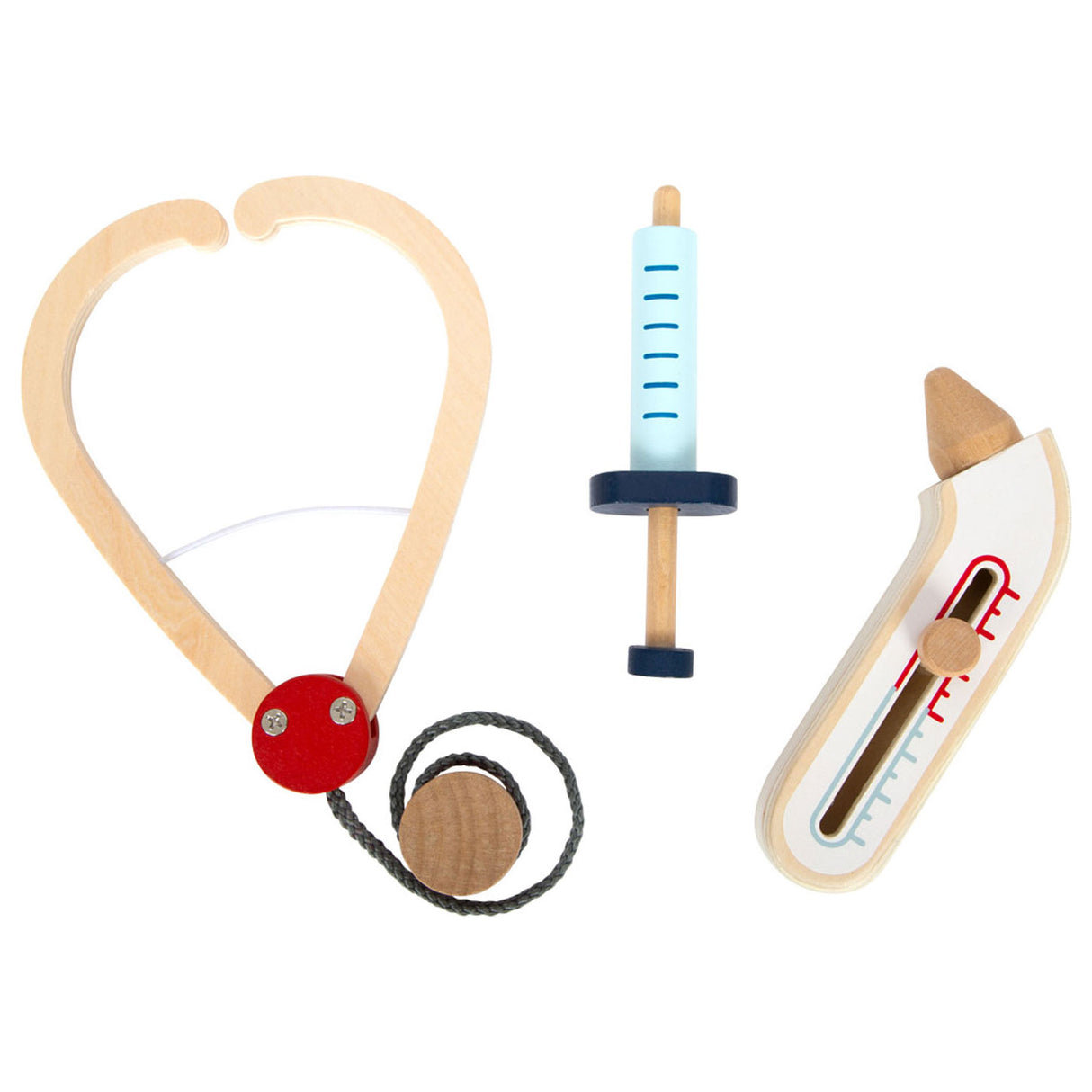 Small foot - dokterjas met houten accessoires, 4dlg.