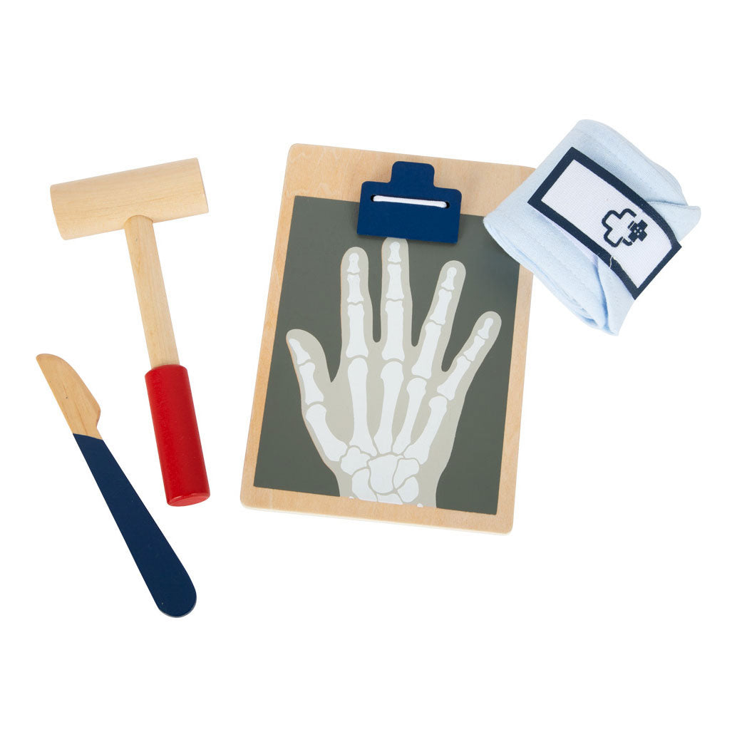 Small foot - dokterstas met houten dokter accessoires, 18dlg.